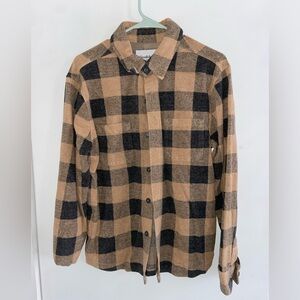 Goodfellow & Co Black and Tan Checkered Shirt